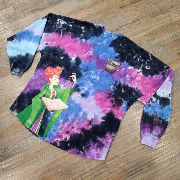 SPIRIT JERSEY Tops - Disney Spirit Jersey Hocus Pocus LARGE TieDye Sanderson Tonight We Fly Halloween